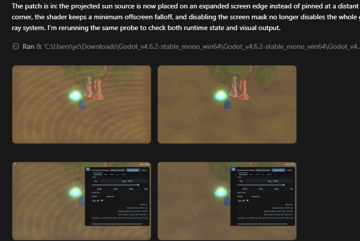 Codex Computer Use working with Godot