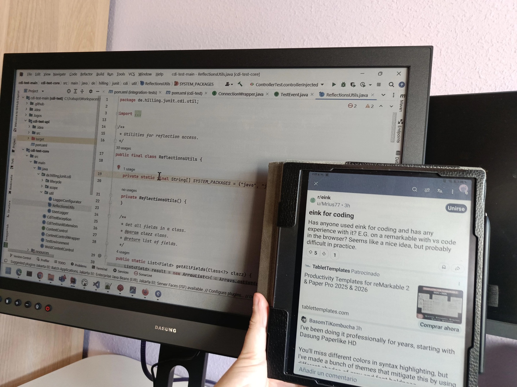 Photo of e-ink display